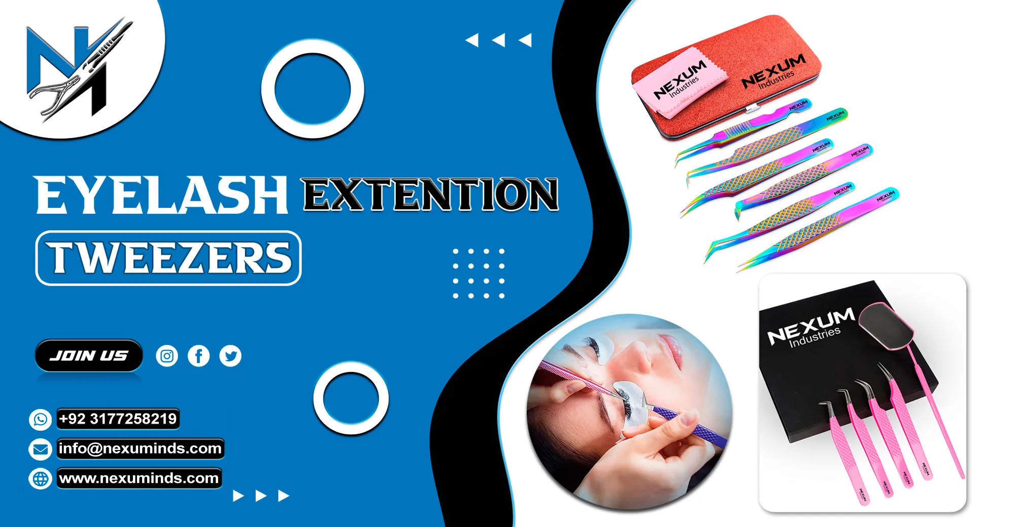 Eyelash extention tweezers nexuminds