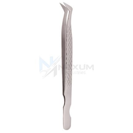 Diamond Print S-Type Eyelash Tweezer, Perfect Grip