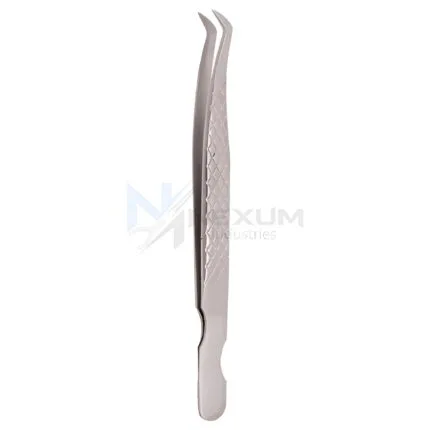 Diamond Print S-Type Eyelash Tweezer, Perfect Grip