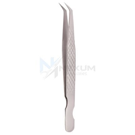Diamond Print S-Type Eyelash Tweezer, Perfect Grip