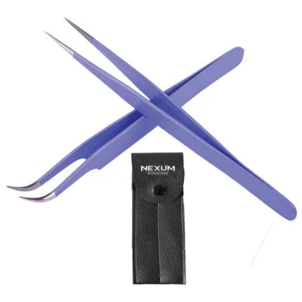 Eyelash tweezers set of 2 purple nexum industries