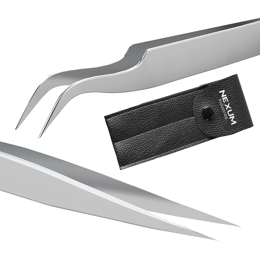Eyelash tweezers set of 2 silver nexum industries