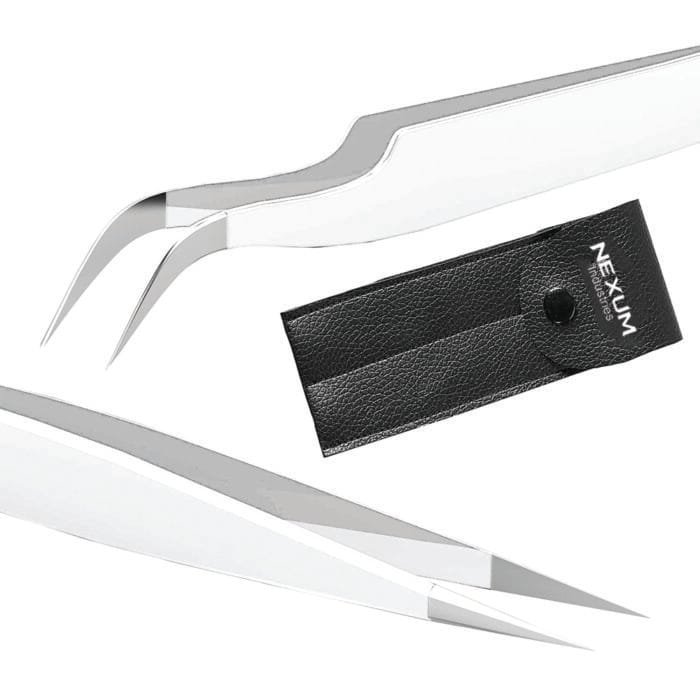 Eyelash tweezers set of 2 white nexum industries