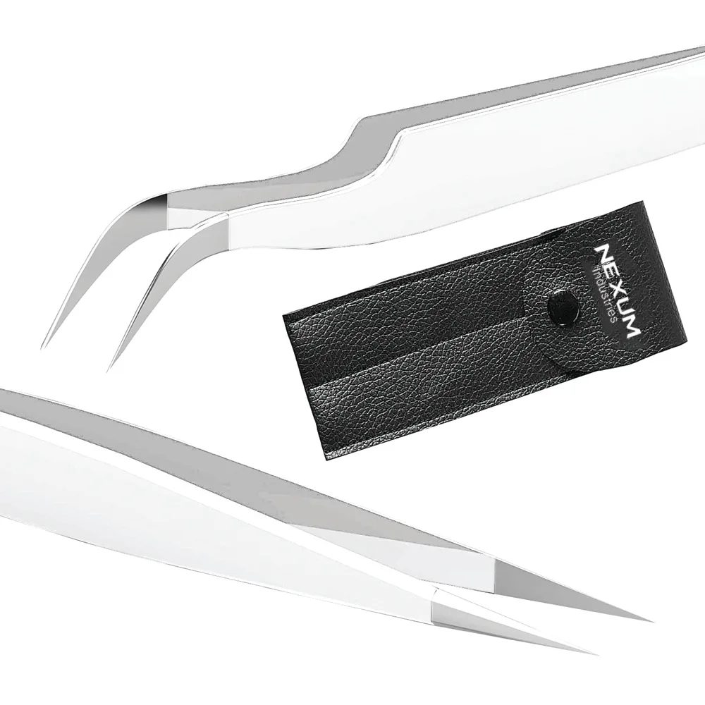 Eyelash tweezers set of 2 white nexum industries