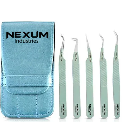 Eyelash tweezers set of 5 nexum industries grey 8
