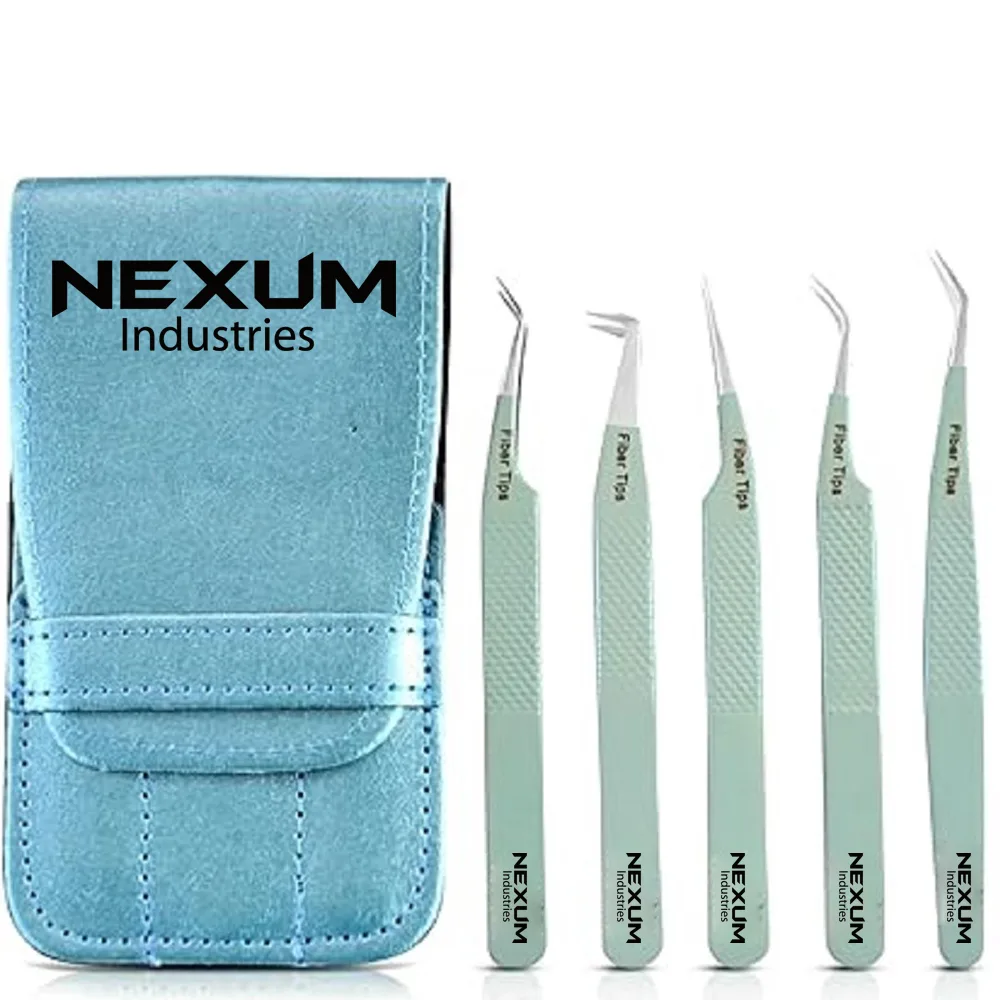 Eyelash tweezers set of 5 nexum industries grey 8